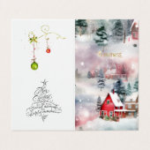 DANK U Winter Geluk Vakantie Wensen Visitekaartje (Buitenkant ongevouwen)