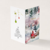 DANK U Winter Geluk Vakantie Wensen Visitekaartje (Buitenkant)