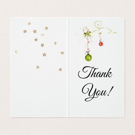 DANK U Winter Geluk Vakantie Wensen Visitekaartje (Binnenkant ongevouwen)