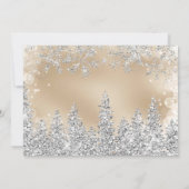 Dank u Winter zilveren sneeuw pijnboom gouden baby Bedankkaart (Achterkant)