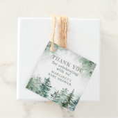 Dank u winterbos baby shower bedankjes labels (In situ)