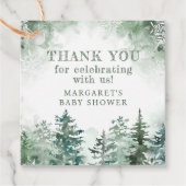 Dank u winterbos baby shower bedankjes labels (Voorkant)