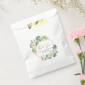 Dank u wit en goud bloemenbruiloft gunst tassen bedankzakje (Gezegeld)