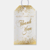 Dank u  Wit Satijn en Goud Cadeaulabel (Voorkant)