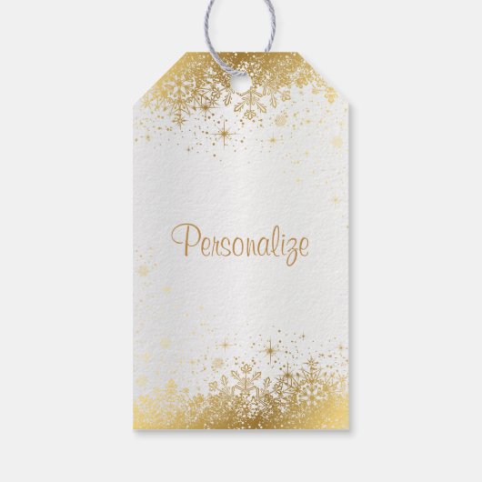 Dank u  Wit Satijn en Goud Cadeaulabel (Achterkant)