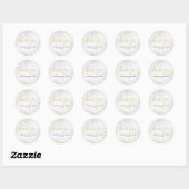 Dank u witgouden folie Confetti bruiloft Ronde Sticker (Vel)