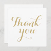 Dank u witgouden kalligrafie elegante kaart (Voorkant / Achterkant)