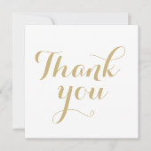 Dank u witgouden kalligrafie elegante kaart (Voorkant)