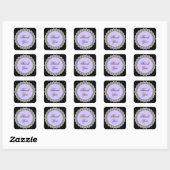 Dank u Witte Kant V53 PAARSE ZWART Vierkante Sticker (Vel)