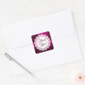 Dank u Witte Lace en Stickers Magenta (Envelop)