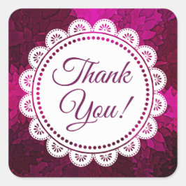 Dank u Witte Lace en Stickers Magenta