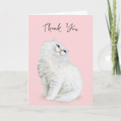 Dank u witte Perzische kat Kaart (Voorkant)