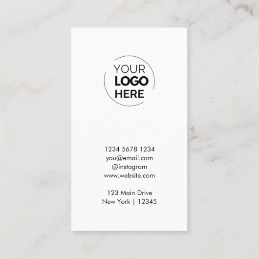 Dank u Witte Stijlvolle Moderne Logo Business Kortingskaartje (Achterkant)