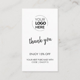 Dank u Witte Stijlvolle Moderne Logo Business Kortingskaartje