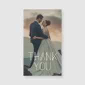 dank u witte typografie bruiloft foto magneet (Voorkant)