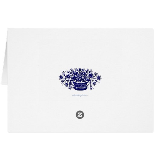 Dank u  Woodcut Flower Basket Kaarten (Achterkant Horizontaal)