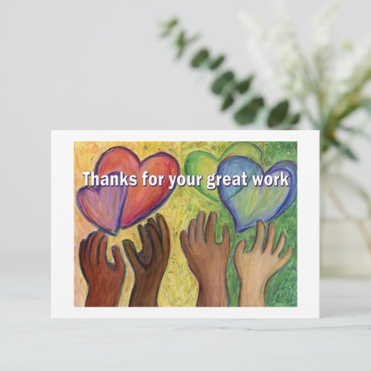 Dank u Word Art Note Kaart (Staand voorkant)