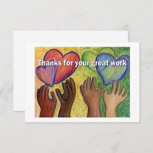 Dank u Word Art Note Kaart (Voorkant / Achterkant)