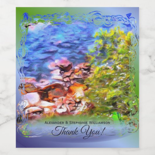 Dank u Yelapa Schilderachtig Uitzicht 0819 van de Wijn Etiket (Enkel label)