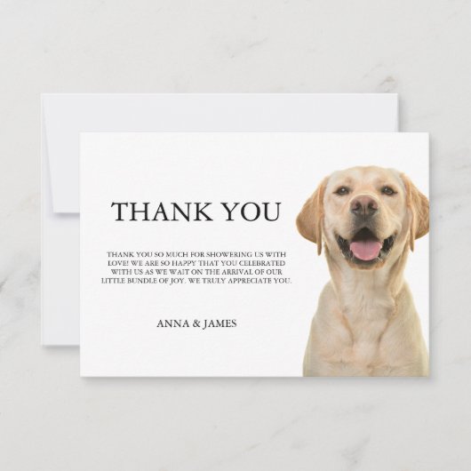 Dank u Yellow Labrador Baby shower Kaarten (Voorkant)