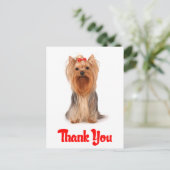 Dank u Yorkshire Terrier Puppy Dog Briefkaart (Staand voorkant)
