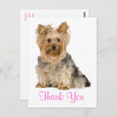 Dank u Yorkshire Terrier Puppy Dog Briefkaart (Voorkant / Achterkant)