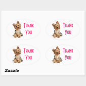 Dank u Yorkshire Terrier Puppy Dog Stickers (Vel)