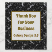 Dank U Zakelijk Goud en Zwart Professioneel Wijn Etiket (Enkel label)