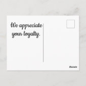 Dank U Zakelijk Goud Zilver Cliënt Waardering Briefkaart (Achterkant)