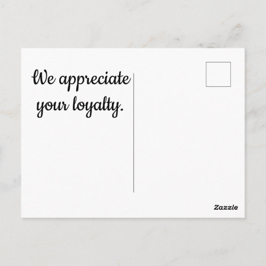 Dank U Zakelijk Goud Zilver Cliënt Waardering Briefkaart (Achterkant)