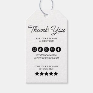 Dank U Zakelijk Logo Label Eenvoudig Modern Cadeaulabel
