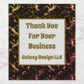 Dank U Zakelijk Metallic Goud Professioneel Wijn Etiket (Enkel label)