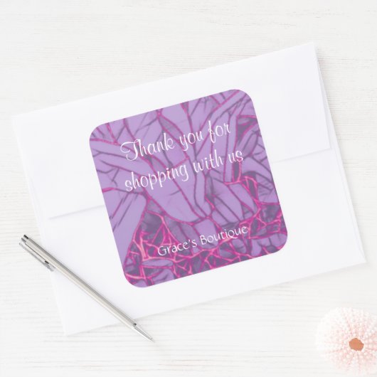 Dank U Zakelijk Vierkante Sticker (Envelop)