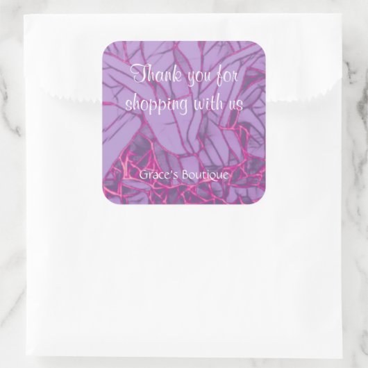 Dank U Zakelijk Vierkante Sticker (Tas)