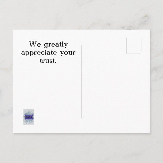 Dank U Zakelijke Klant Waardering Uniek Briefkaart (Achterkant)