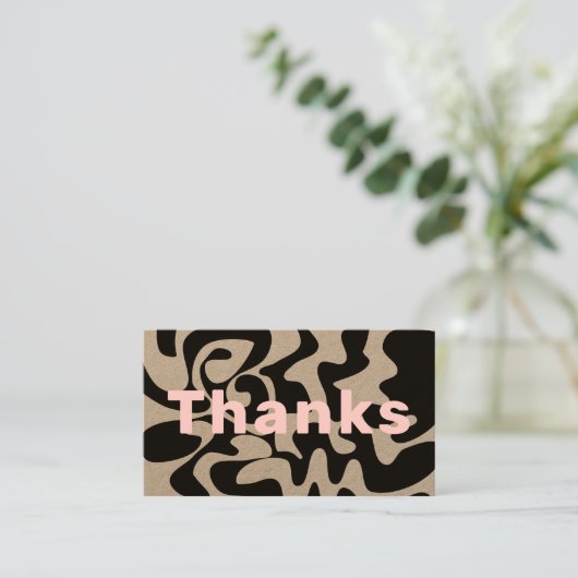 Dank u zakelijke korting Blush Groovy Kraft Visitekaartje (Staand voorkant)