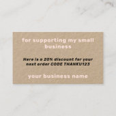 Dank u zakelijke korting Blush Groovy Kraft Visitekaartje (Achterkant)