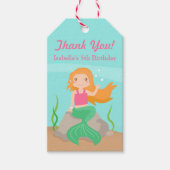 Dank u Zeemeermin Meisjes Verjaardagsfeestje Gift  Cadeaulabel (Voorkant)