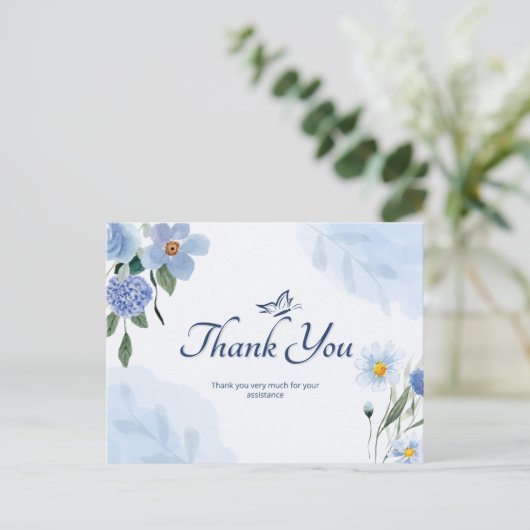 Dank u zeer voor uw hulp briefkaart (Staand voorkant)