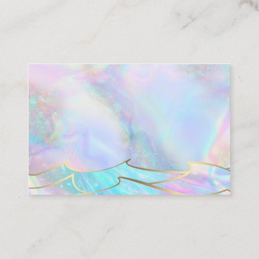 Dank u zeeschelp en oceaangolven visitekaartje (Achterkant)