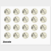 Dank u zegel - Zwarte en Witte Floral (Vel)