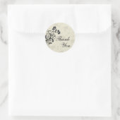 Dank u zegel - Zwarte en Witte Floral (Tas)