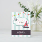 Dank u Zeilboot Verjaardag Flat Kaart (Staand voorkant)
