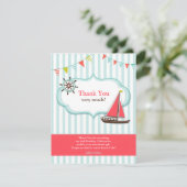 Dank u Zeilboot Verjaardag Flat Kaart (Staand voorkant)