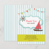Dank u Zeilboot Verjaardag Flat Kaart (Voorkant / Achterkant)