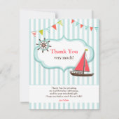 Dank u Zeilboot Verjaardag Flat Kaart (Voorkant)