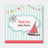 Dank u Zeilboot Verjaardagsmagnet Magneet (Voorkant)