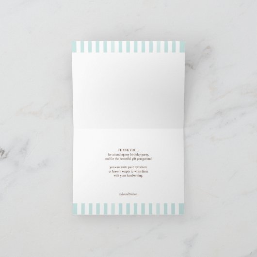 Dank u zeilen verjaardag gevouwen Kaart (Binnen)