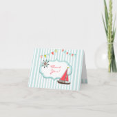 Dank u zeilen verjaardag gevouwen Kaart (Voorkant)