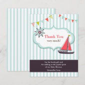 Dank u Zeilende Baby shower Kaart (Voorkant / Achterkant)